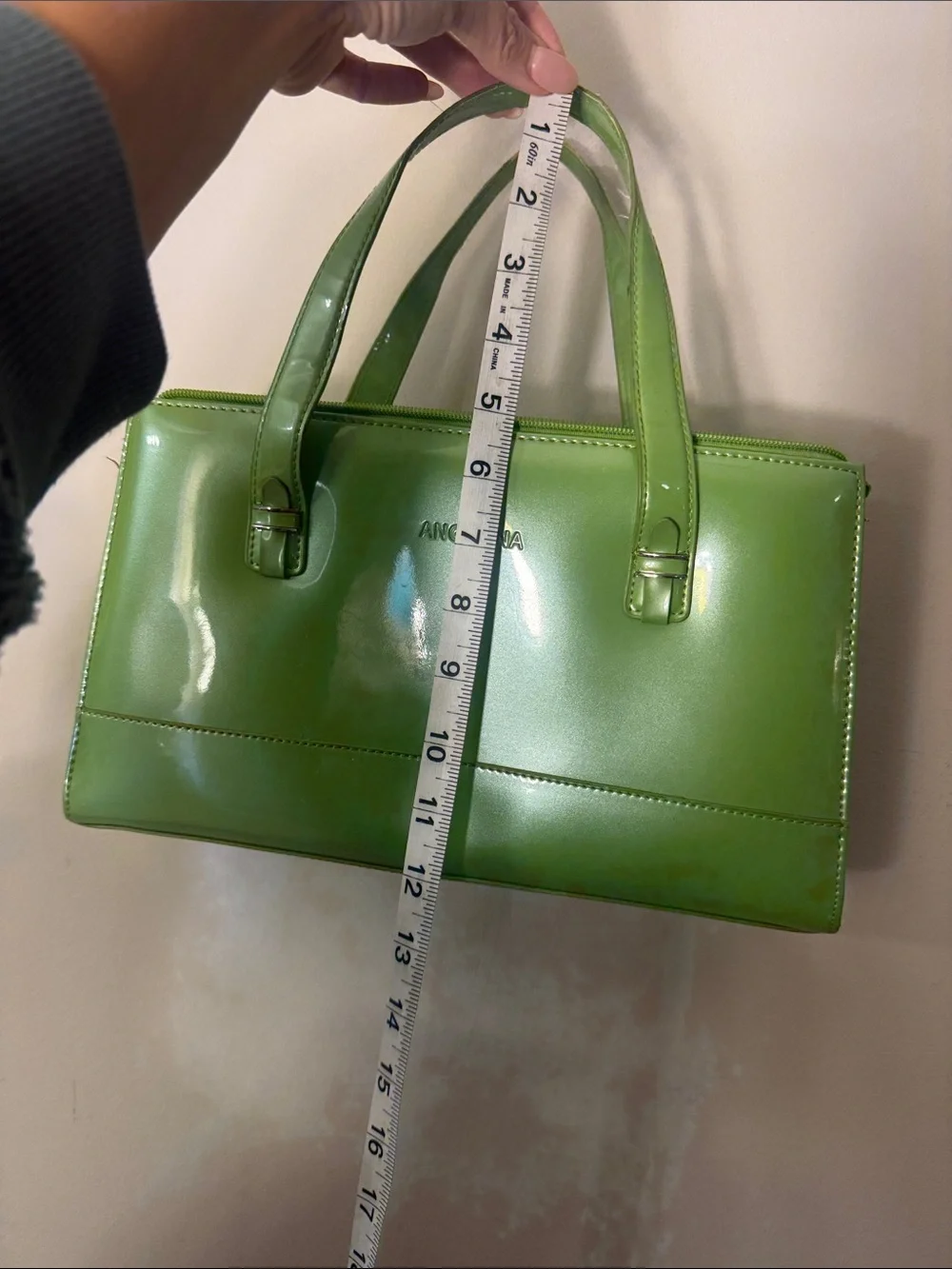 Angelina Lime Patent Satchel